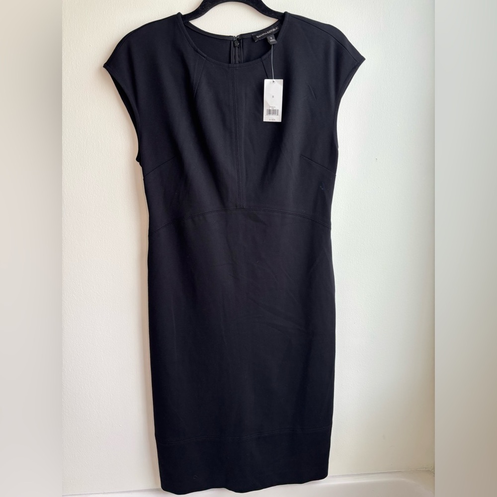 Banana Republic NWT Black Sheath Dress Women’s Size 8 Classic Career Workwear